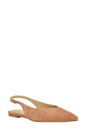 Guess Dorazio Slingback Pointed Toe Suede Flat in Natural at Nordstrom, Size 9.5