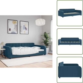 vidaXL The Living Store Letto da Giorno Blu 100x200 cm in Velluto - Divano letto