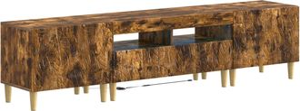 vidaXL Cabinet De Tv Led De 5 Piezas Roble Ahumado Vidaxl