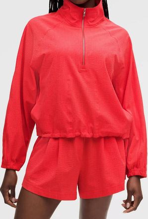 lululemon Air Funnel-Neck Half Zip Sporty Top In Red