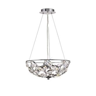 Netlighting Galilea Ceiling Pendant 4 Light G9 Polished Chrome Crystal in Grey