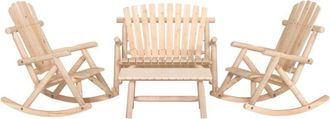 vidaXL 4 Piece Garden Lounge Set Solid Wood Spruce Vidaxl