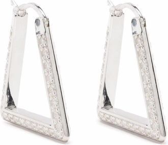 Bottega Veneta Zilveren Zirkonia Diamanten Oorbellen - Dames - Oorbellen - Grijs - ONE Size - Accessoires