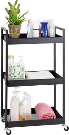 Boxxx Servierwagen, Schwarz, Metall, Kunststoff, Rollen, 30x80x45 cm, Esszimmer, Barmöbel, Barwagen