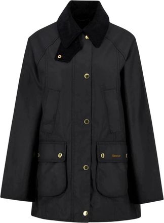 Barbour Jassen, Dames, Zwart, M, Katoen, Modern Beadnell Waxed Jacket