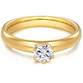 Tresor 1934 Womens Trilani Female Sterling Silver Ring - Gold - Size J