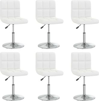 vidaXL Sillas De Comedor 6 Unidades Cuero Sint&eacute;tico Blanco Vidaxl
