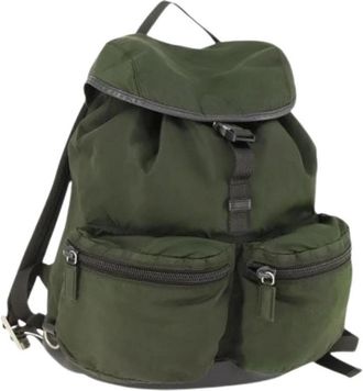 Prada Pre-owned Backpacks, female, Green, Size: ONE SIZE Pre-owned Nylon Backpack