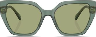 Swarovski crystal-embellished cat-eye sunglasses - women - Acetate - 56 - Green