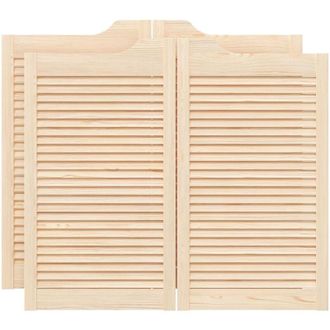 vidaXL Puertas Batientes Dise&ntilde;o De Lamas 2 Par 90x100cm Madera Pino Vidaxl