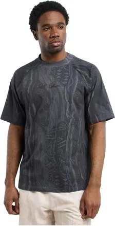Carlo Colucci Tops, Heren, Zwart, XS, Katoen, T-shirt met all-over print