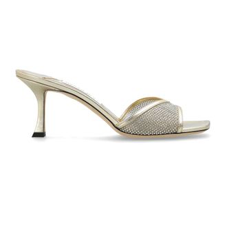 Jimmy Choo London Skye 70 Heeled Mules - Dames - Schoenen - Geel - Maat: 38 1/2 EU Leer