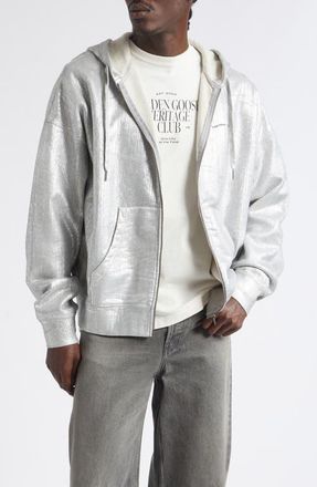 Golden Goose Gender Inclusive Journey Zip-Up Hoodie in Silver at Nordstrom, Size Xx-Large