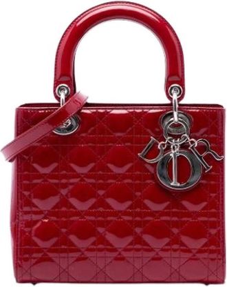 Dior Pre-owned Lady Dior - Dames - Vintage Handtas - Rood - ONE Size - Leer - Vintage