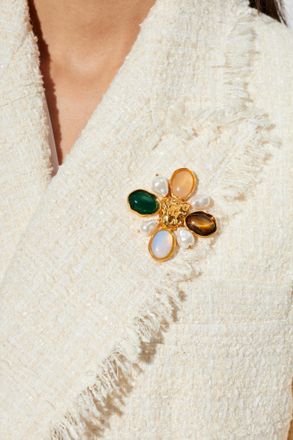 Balmain Brooch With Pearls, Womens, Gold