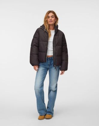 Vero Moda piumino in chocolate torte-Marrone