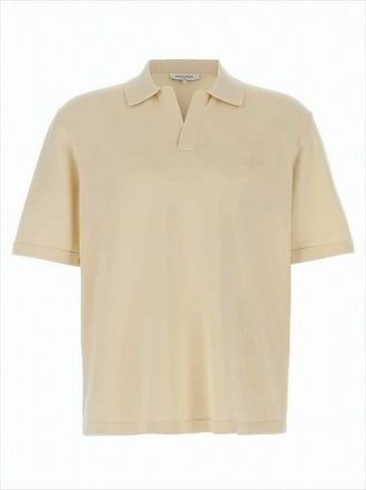 Maison Kitsuné Short-Sleeved Knit Polo Shirt With Classic Collar And Textured Finish