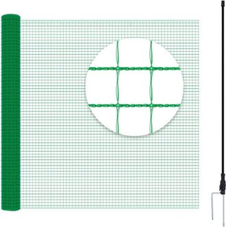 Woltu Kit De Valla Para Aves De Corral Pe Con Clavijas, Cuerdas Y Bridas, 15 X 0,9 M, Color Verde - Woltu
