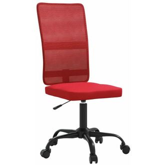 vidaXL Office Chair Height Adjustable Wine Red Mesh Fabric vidaXL