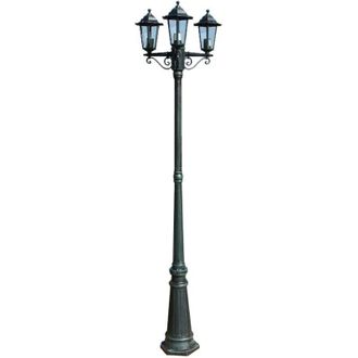 vidaXL Garden Light Post 3-arms 215 cm Dark Green/Black Aluminium Vidaxl