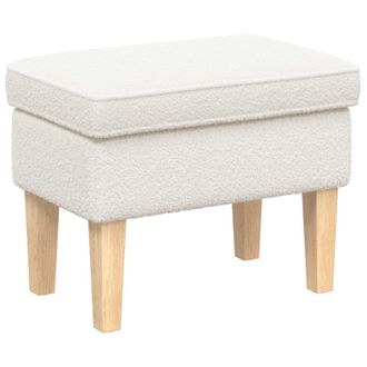 vidaXL Poggiapiedi Crema 55 X 35 X 41 Cm Boucl&eacute; Vidaxl