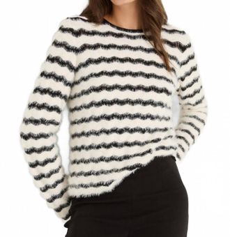 Nic+Zoe Cassidy Cozy Waves Striped Sweater In Cream Multi