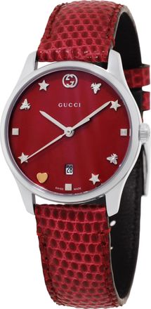 Gucci Timeless Quartz Red Dial Ladies Watch YA126584A
