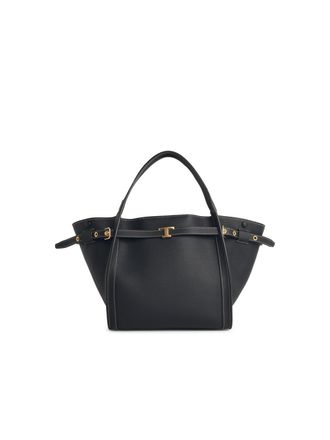 Tod's Tods T Signature kleine zwarte leren boodschappentas