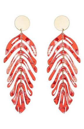 Eye Candy Los Angeles Lindsay Red Leaf Drop Earrings at Nordstrom Rack