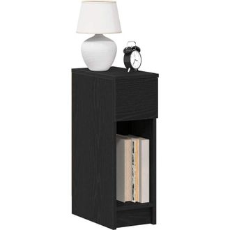 vidaXL Comodino con Cassetto Rovere Nero 20x36x60 cm - Vidaxl