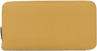 Herm&egrave;s Brown Silk Epsom Leather Long Wallet (Bi-Fold) (Pre-Owned)
