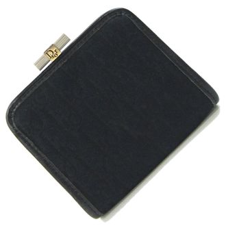 Dior Trotter Black Canvas Leather Coin Purse/Coin Case (Pre-Owned)
