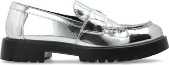 Tory Burch Lug Loafers Schoenen - Dames - Loafers - Grijs - 39 EU - Leer - Schoenen