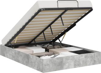 vidaXL Estructura De Cama Ottoman Gris Concreto 120 X 190 Cm Vidaxl
