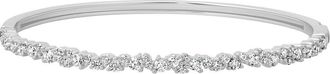 Crislu Luminous Cubic Zirconia Cluster Bangle in Pure Platinum/Clear Stone at Nordstrom, Size Medium