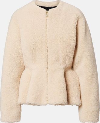 Alaia Ala&iuml;a Peplum shearling jacket