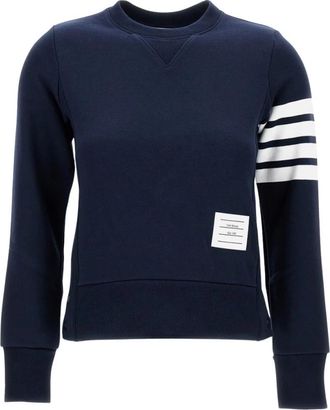 Thom Browne Engineered 4-Bar Sweatshirt - Dames - Sweatshirts - Blauw - M - Katoen - Hoodies & sweatvesten
