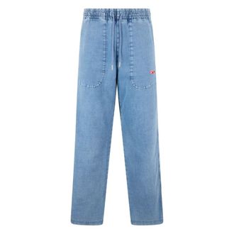 Diesel Straight Jeans, male, Blue, Size: 2XL Comfortable Straight Fit Jeans