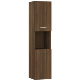 vidaXL Armario De Ba&ntilde;o Madera De Ingenier&iacute;a Marr&oacute;n Roble 30x30x130 Cm Vidaxl