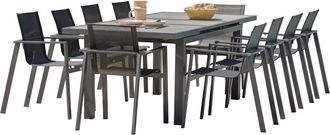 DCB Garden Conjunto de comedor de jardín 10 plazas de aluminio