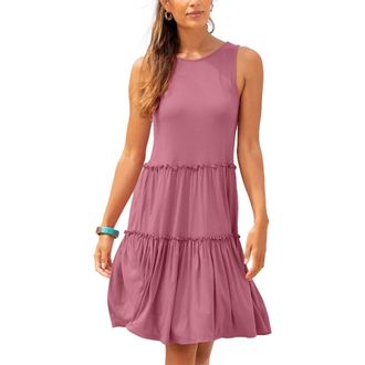 Lascana Womens Flowy Tiered Dress in Mauve at Nordstrom, Size 10