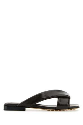Bottega Veneta Black Open Toe Sandals