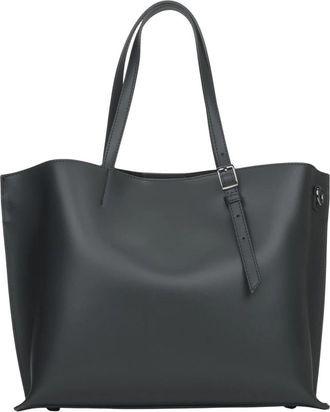 Estro & Luminara Leren Shopper Tas - Dames - Shoppers - Zwart - ONE Size - Leer - Tassen