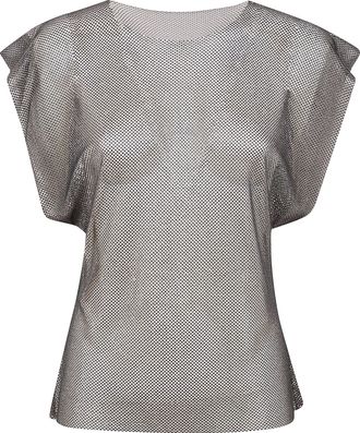 Alberta Ferretti Crystals Net T-Shirt