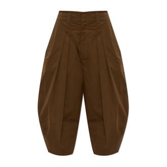 Christophe Lemaire Volume Bermudas - Dames - Korte Broeken - Bruin - XS - Katoen - Korte Broeken