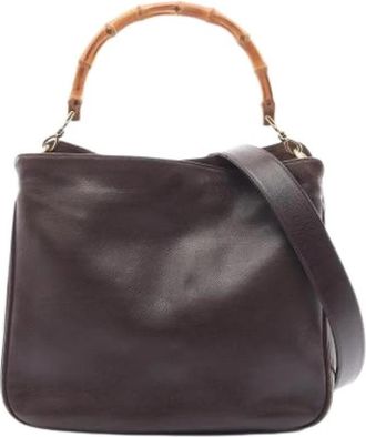 Gucci Pre-owned Vintage Handbag - Dames - Vintage Handtas - Bruin - ONE Size - Leer - Vintage