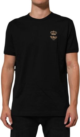 Dolce & Gabbana Black Crown Bee Cotton Short Sleeve Mens T-shirt (Pre-Owned)