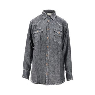 Pierre-Louis Mascia Denim print silk shirt Woman M