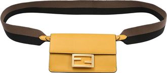 Fendi Fendi Yellow Leather Baguette Mini Shoulder Bag (Authentic Pre-Loved)