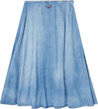 Diesel A-Line Midi Rok - Dames - Spijkerrokken - Blauw - W25 - Denim - Rokken
